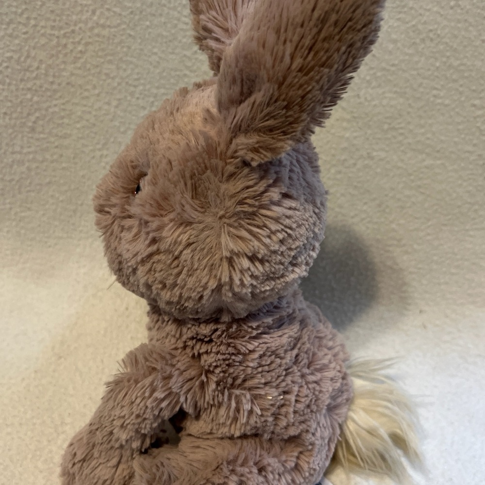 Jellycat Starry Eyed Bunny Sparkle Glitter Eye Brown Plush Toy Stuffed Animal E8 - Picture 5 of 9